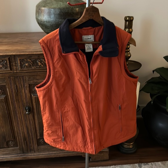 L.L. Bean Jackets & Blazers - VINTAGE LL Bean Orange Vest Fleece Lined